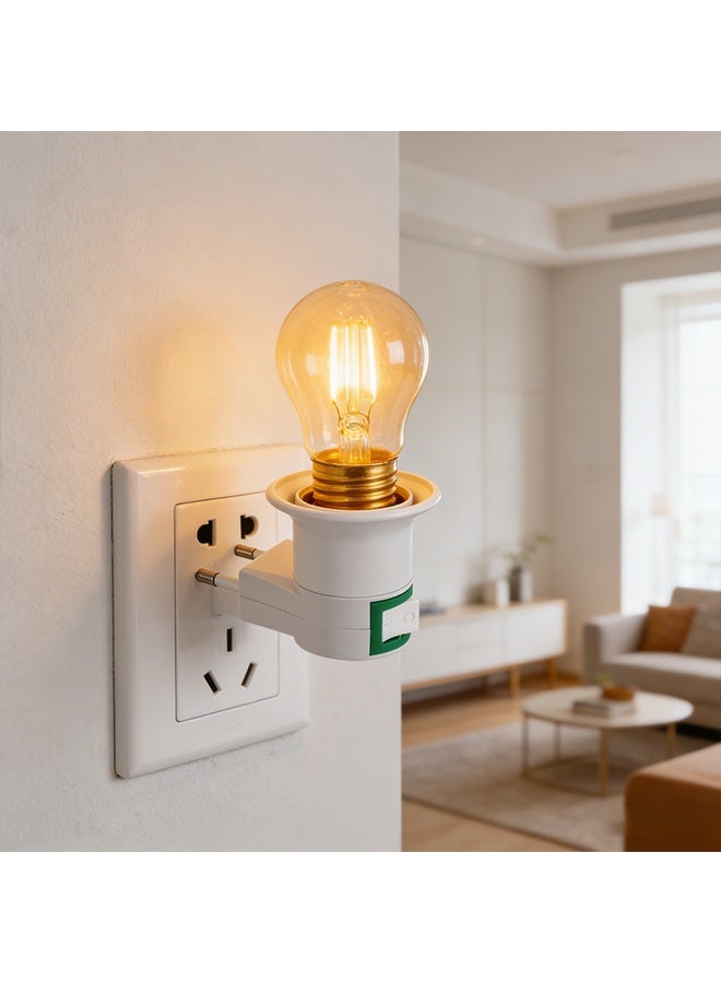 4Pcs Plug Lamp Holder, Bulb Adapter, Socket Control Switch, Switch Lamp Holder Screw Lamp Holder Lamp Holder E27 Screw Middle East Switch Lamp - Image 2